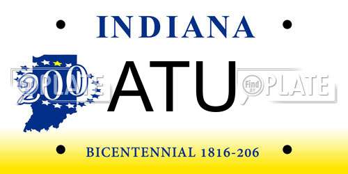 ATU Indiana License Plate