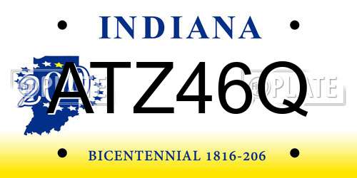 ATZ46Q Indiana License Plate