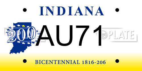 AU71 Indiana License Plate