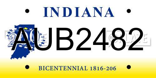AUB2482 Indiana License Plate
