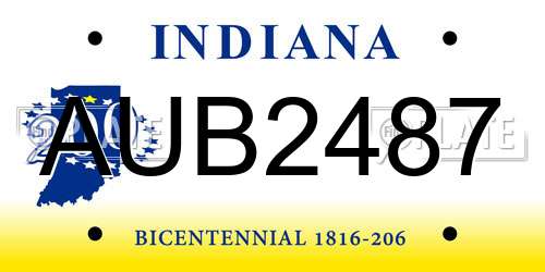 AUB2487 Indiana License Plate