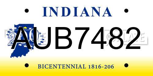 AUB7482 Indiana License Plate