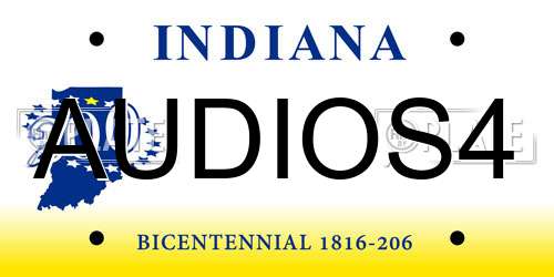 AUDIOS4 Indiana License Plate