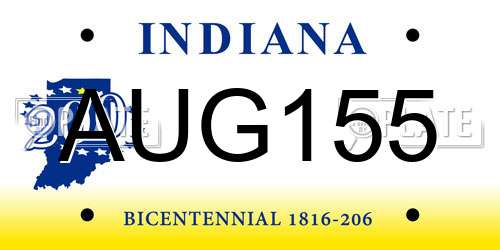 AUG155 Indiana License Plate