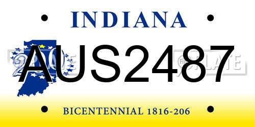 AUS2487 Indiana License Plate
