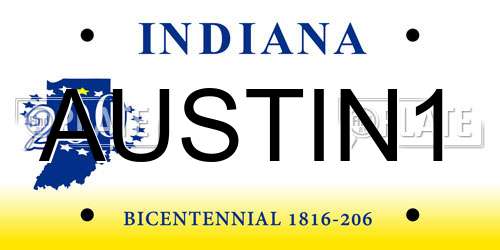 AUSTIN1 Indiana License Plate