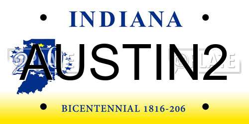 AUSTIN2 Indiana License Plate