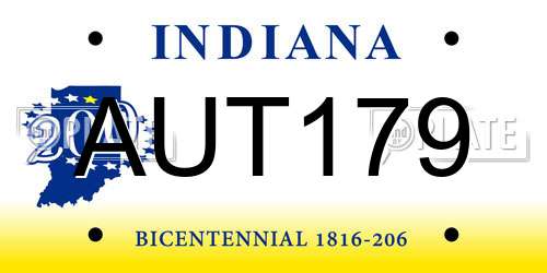AUT179 Indiana License Plate