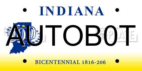 AUTOB0T Indiana License Plate