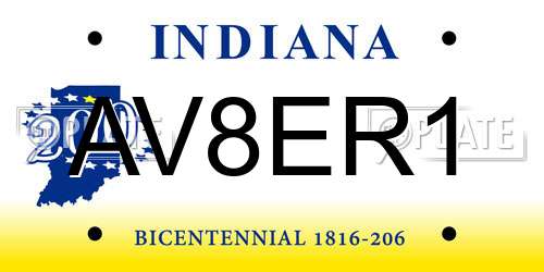 AV8ER1 Indiana License Plate