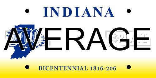 AVERAGE Indiana License Plate