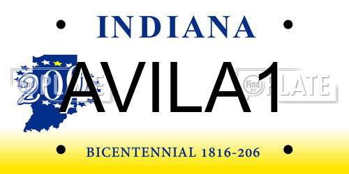 AVILA1 Indiana License Plate