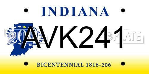 AVK241 Indiana License Plate
