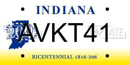 AVKT41 Indiana License Plate
