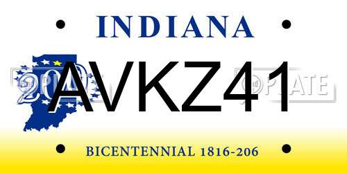 AVKZ41 Indiana License Plate