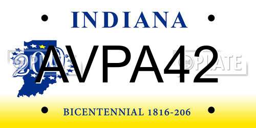 AVPA42 Indiana License Plate