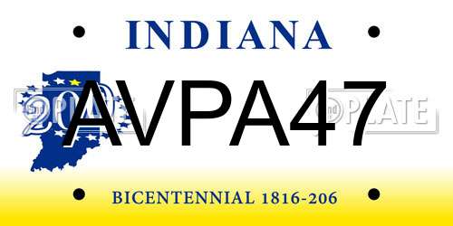 AVPA47 Indiana License Plate