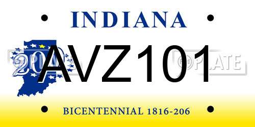 AVZ101 Indiana License Plate