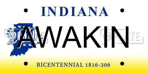 AWAKIN Indiana License Plate