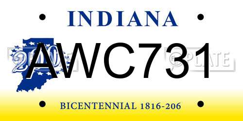 AWC731 Indiana License Plate