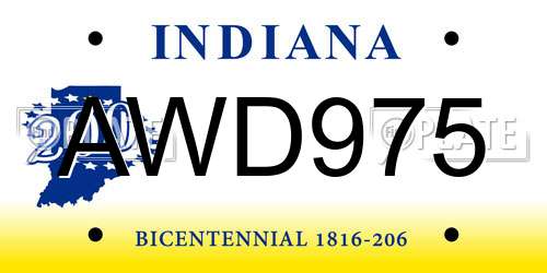 AWD975 Indiana License Plate