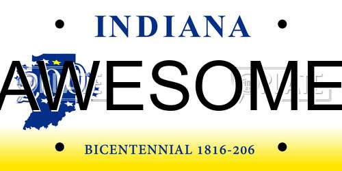 AWESOME Indiana License Plate