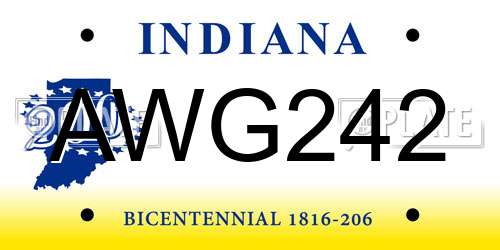 AWG242 Indiana License Plate