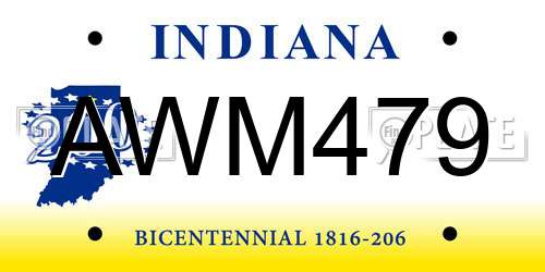 AWM479 Indiana License Plate