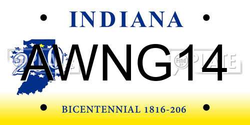 AWNG14 Indiana License Plate