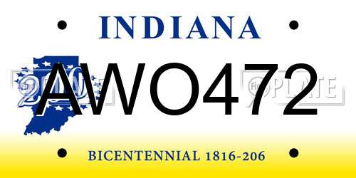 AWO472 Indiana License Plate