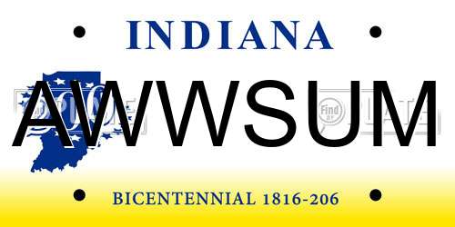 AWWSUM Indiana License Plate