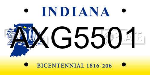 AXG5501 Indiana License Plate