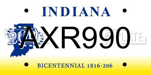 AXR990 Indiana License Plate