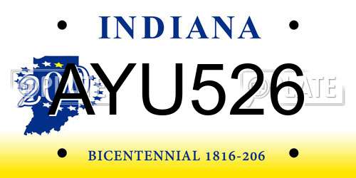 AYU526 Indiana License Plate