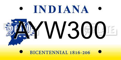 AYW300 Indiana License Plate