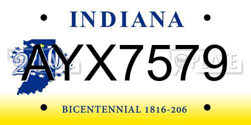 AYX7579 Indiana License Plate