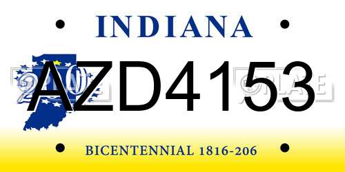 AZD4153 Indiana License Plate