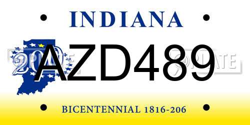 AZD489 Indiana License Plate
