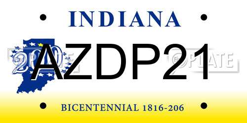 AZDP21 Indiana License Plate