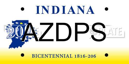 AZDPS Indiana License Plate