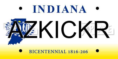 AZKICKR Indiana License Plate