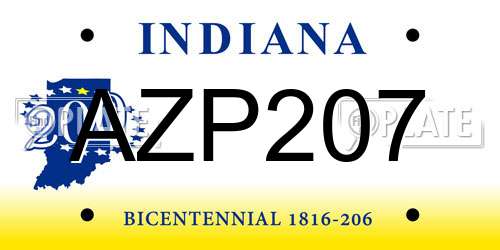 AZP207 Indiana License Plate