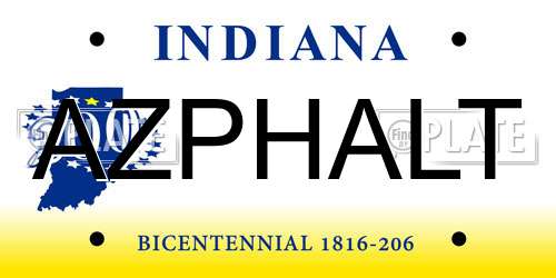 AZPHALT Indiana License Plate
