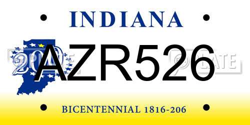 AZR526 Indiana License Plate