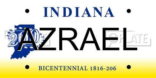 AZRAEL Indiana License Plate