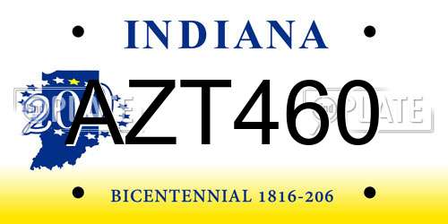 AZT460 Indiana License Plate