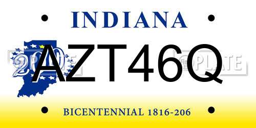 AZT46Q Indiana License Plate