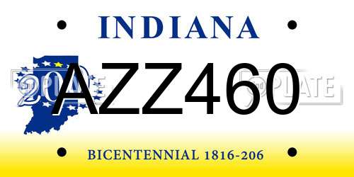 AZZ460 Indiana License Plate