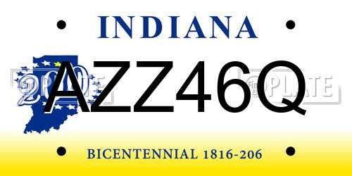AZZ46Q Indiana License Plate