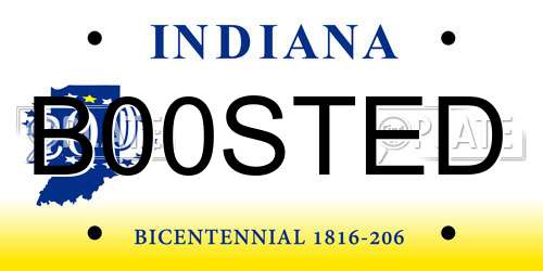 B00STED Indiana License Plate